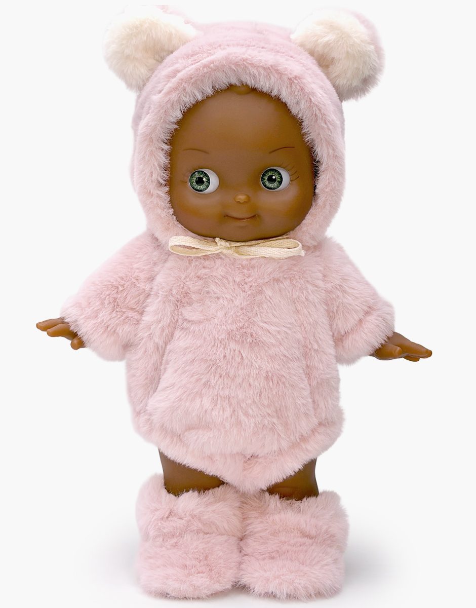 Prunelle Mini Pancha Doll with Pink Bear Outfit – Minikane