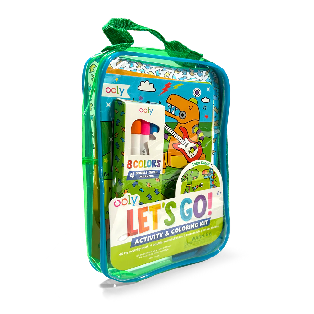 Let's Go! Activity & Coloring Kit - Robo Dinos