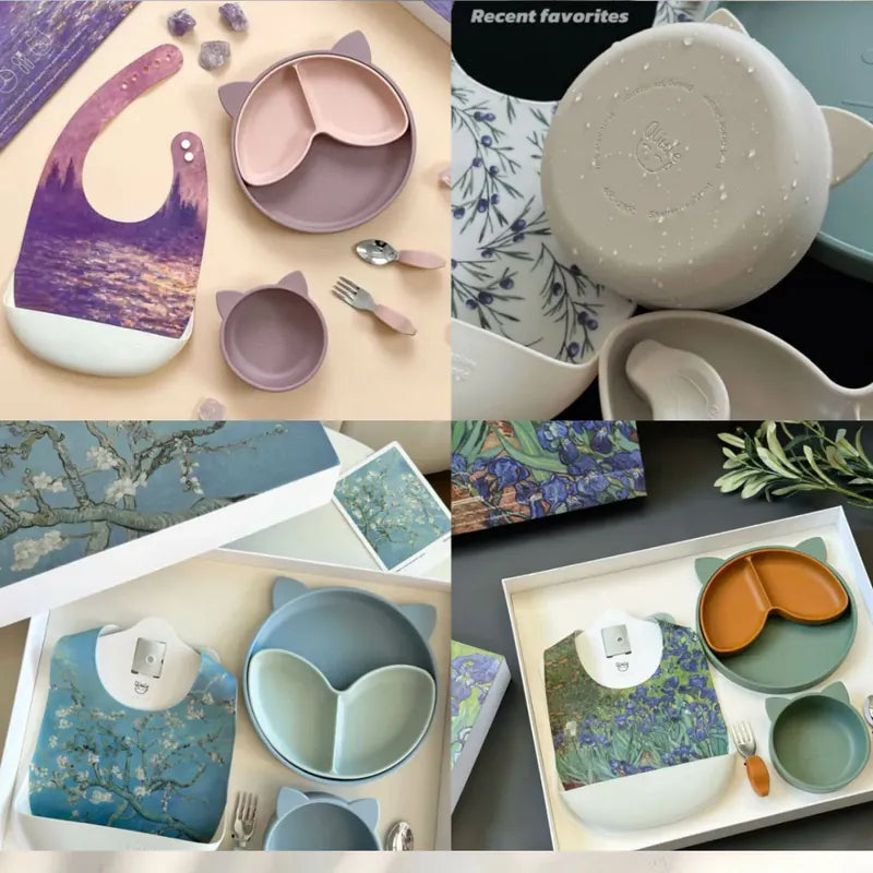 Qlittle Baby Tableware Gift Box Van Gogh Starry Sky