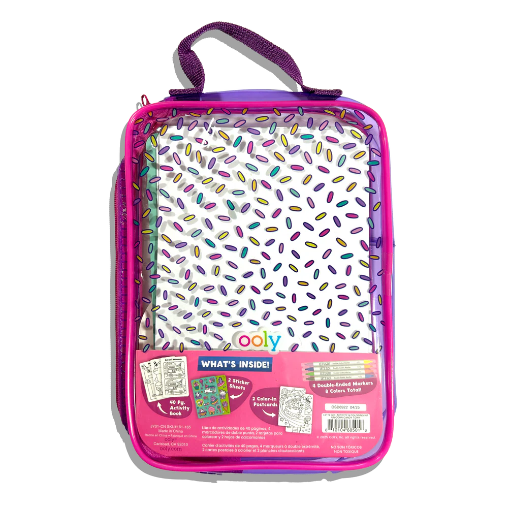 Let's Go! Activity & Coloring Kit - Unicorn Candy Town