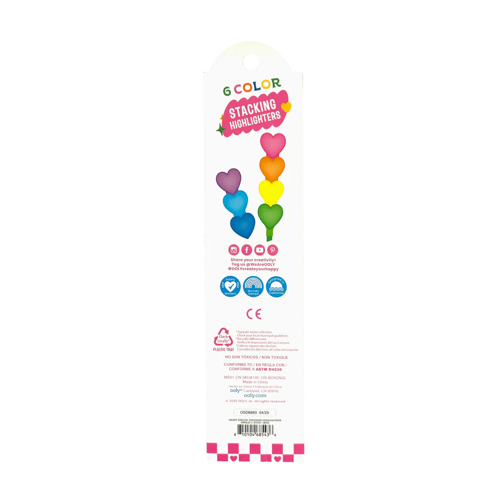 Heart Stacks Stacking Highlighters - 6 Color