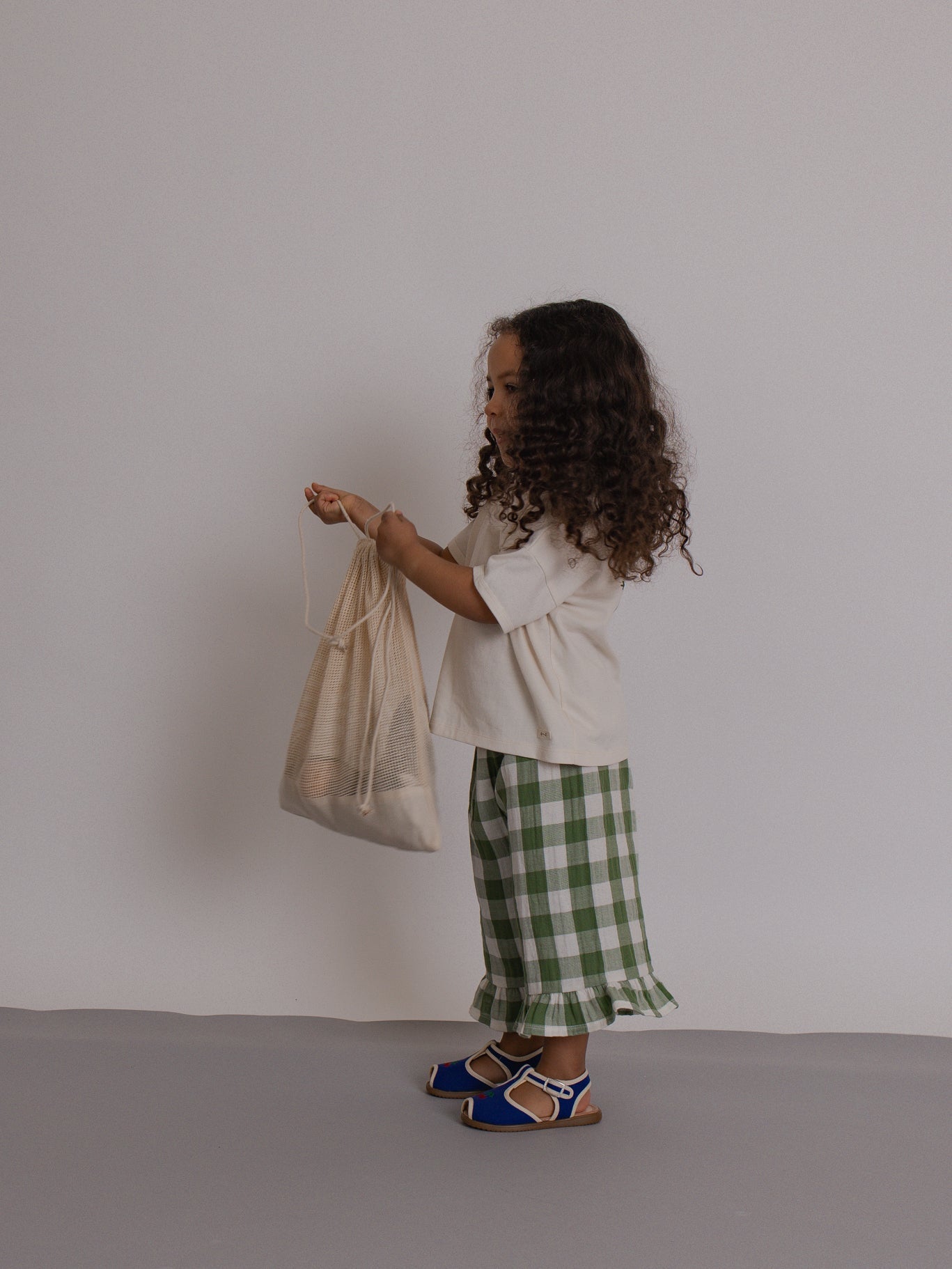 Organic Zoo Dill Gingham Frill Culottes for Kids