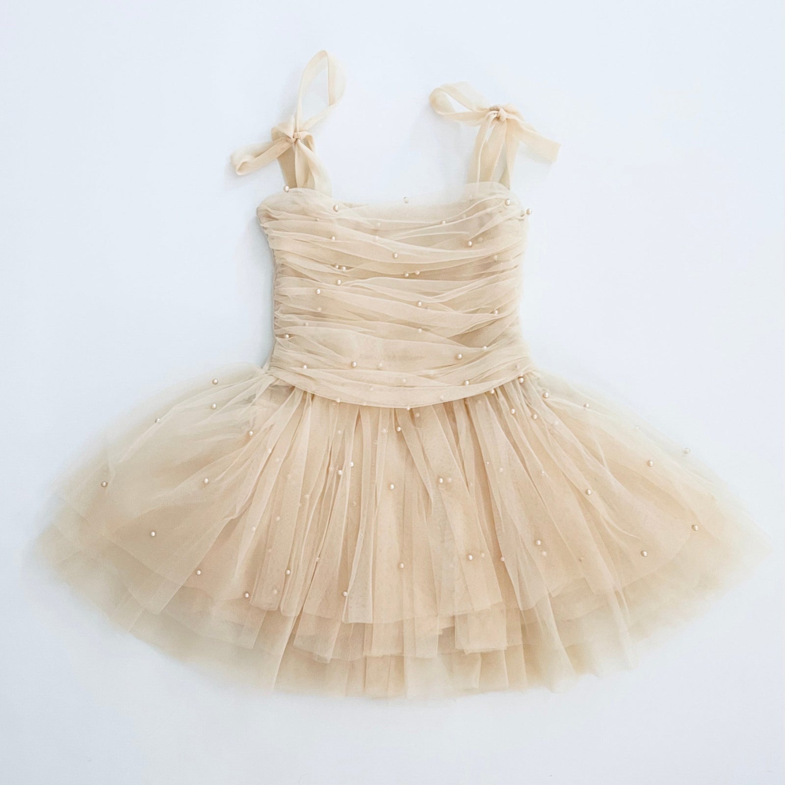 DOLLY by Le Petit Tom Pearl Tulle Ballerina Dress - Cream for Girls – Dolly by Le Petit Tom (image 4)