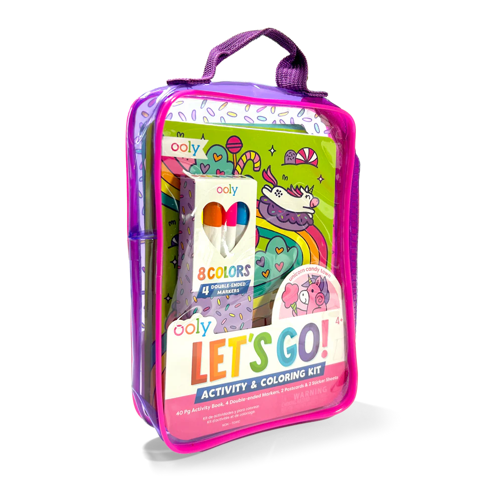 Let's Go! Activity & Coloring Kit - Unicorn Candy Town