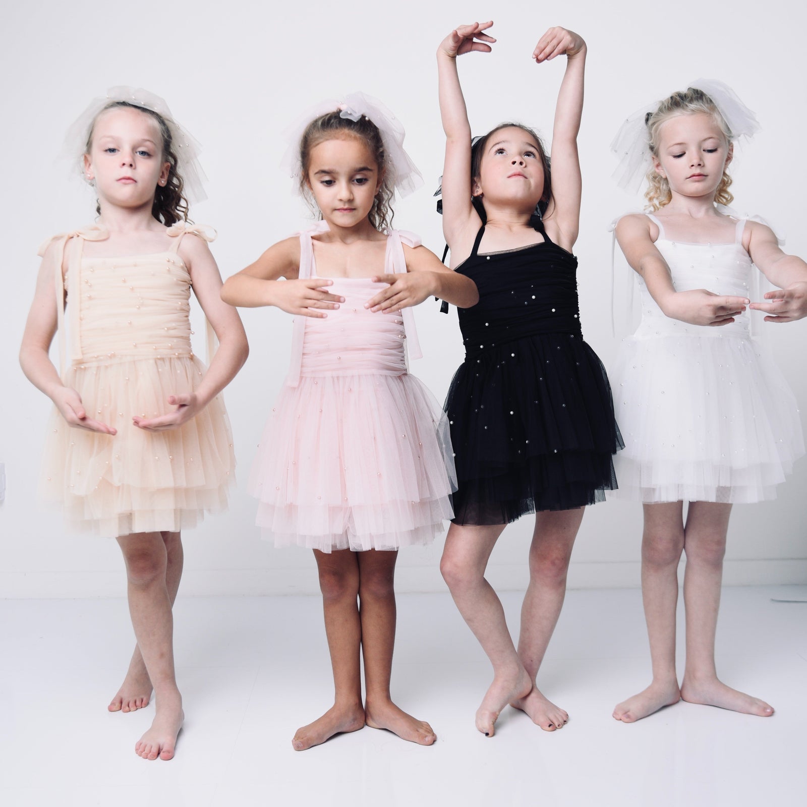 DOLLY by Le Petit Tom Pearl Tulle Ballerina Dress - Black for Girls – Dolly by Le Petit Tom (image 5)