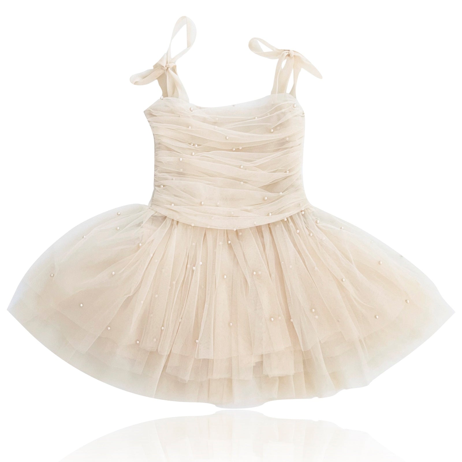 DOLLY by Le Petit Tom Pearl Tulle Ballerina Dress - Cream for Girls – Dolly by Le Petit Tom (image 2)