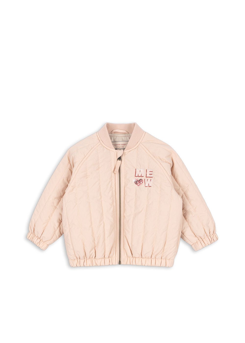 Front view of Konges Sløjd Juno Kitty bomber jacket in Cameo Rose