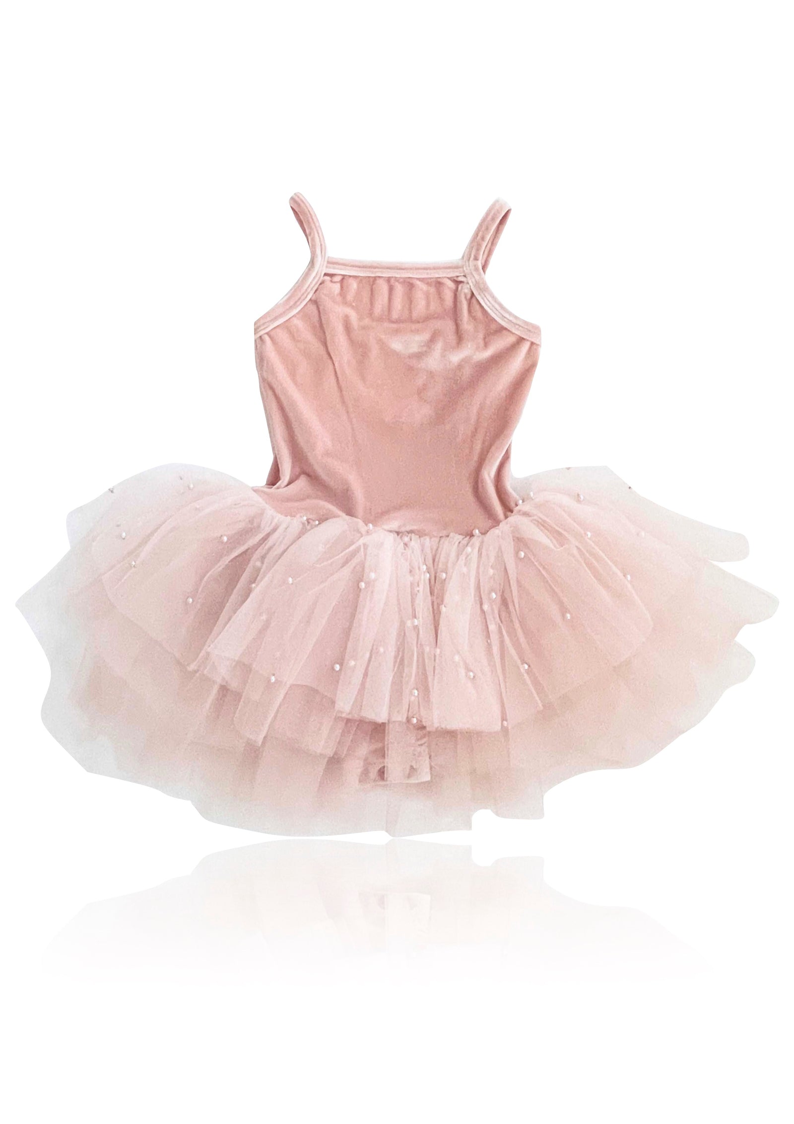 DOLLY by Le Petit Tom Velvet Leotard Romper with Pearl Tulle - DollyPink for Girls – Dolly by Le Petit Tom (image 2)