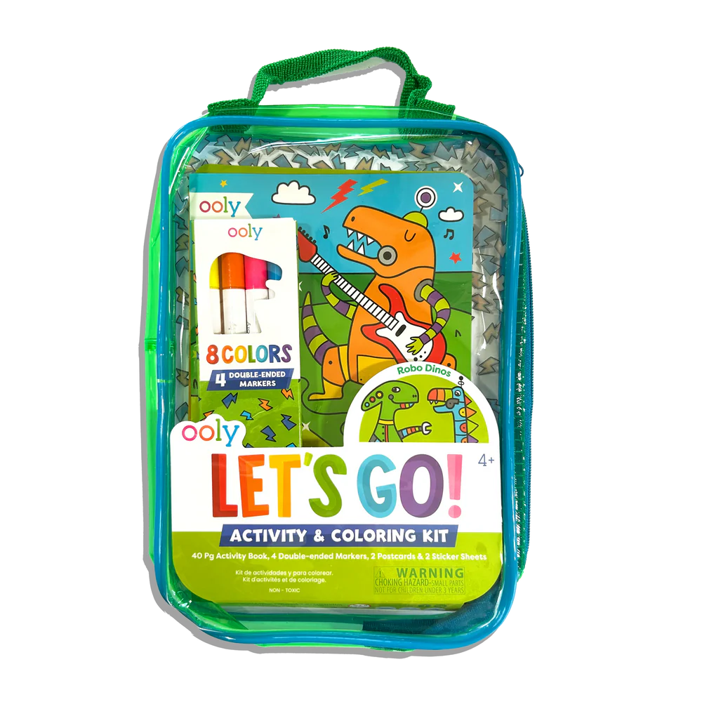 Let's Go! Activity & Coloring Kit - Robo Dinos