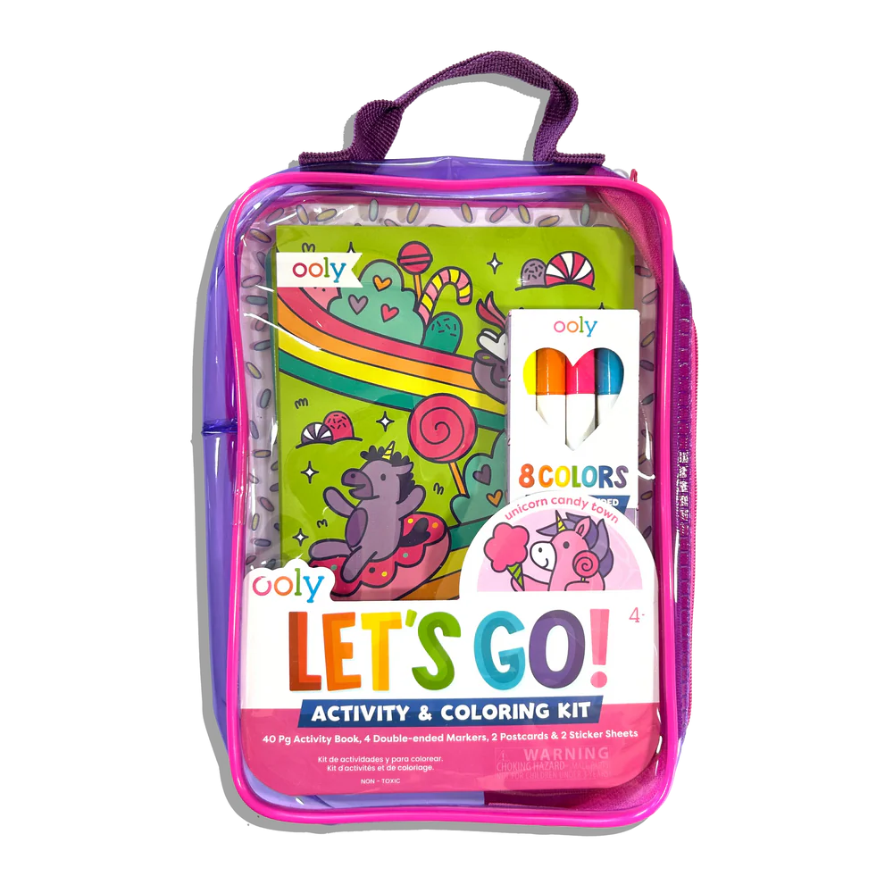 Let's Go! Activity & Coloring Kit - Unicorn Candy Town