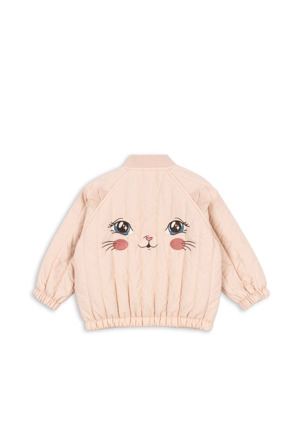 Konges Sløjd Juno Kitty bomber jacket for kids in Cameo Rose with kitty embroidery on front