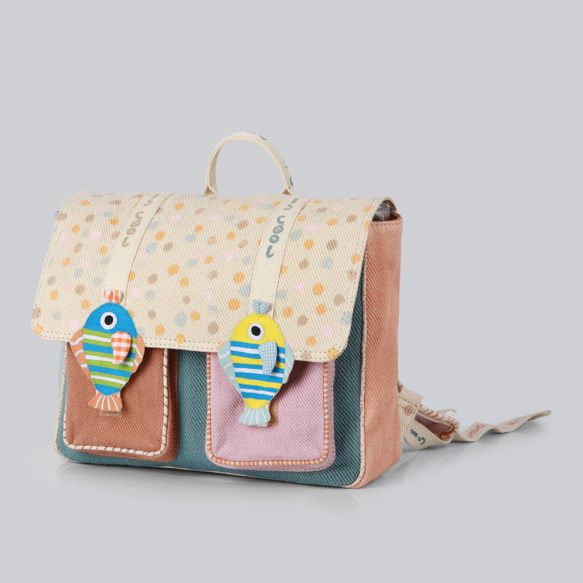 Choose Kind Aurochs Tic Tac kids school bag with fish patch