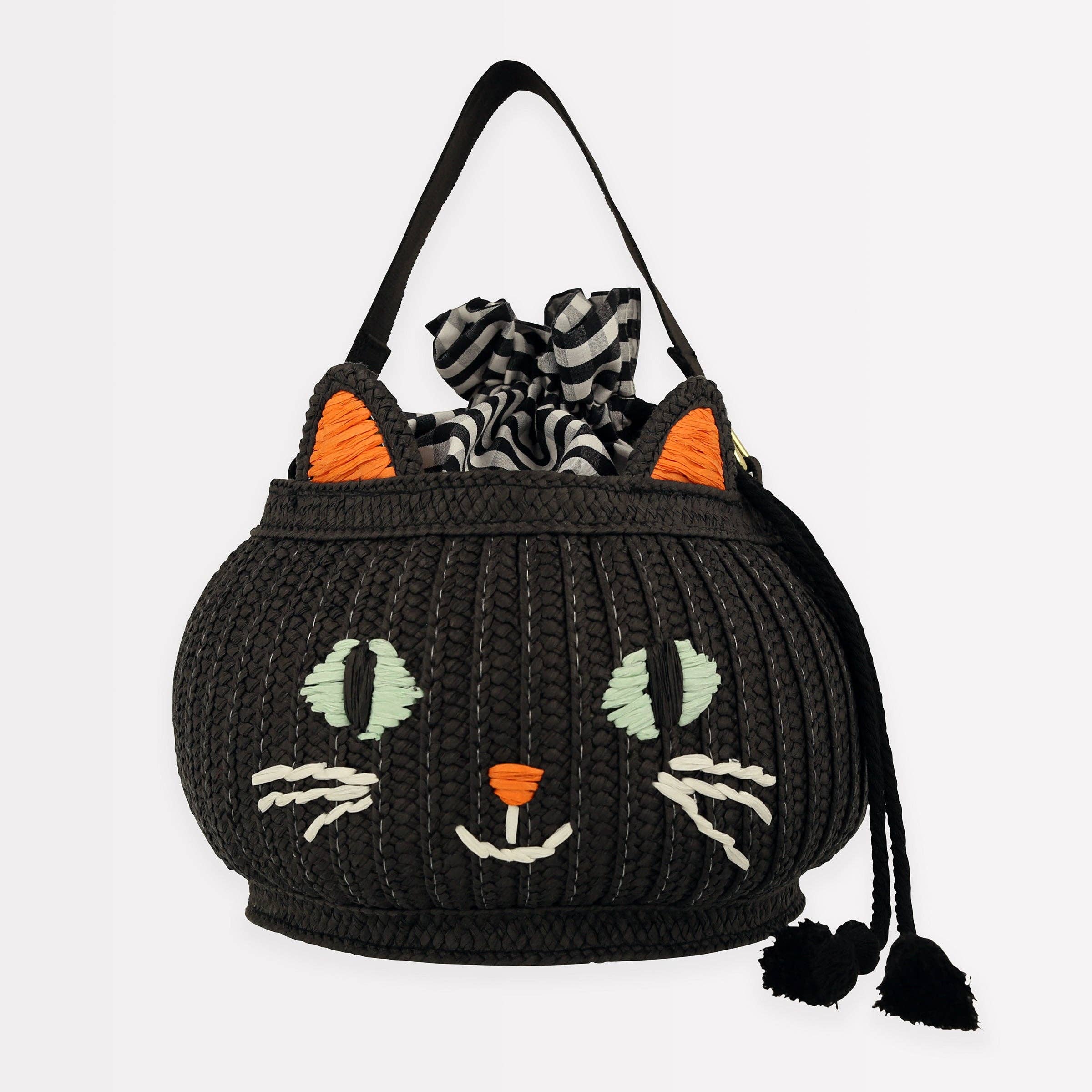 Trick Or Treat Cat Basket Bag - Kids Halloween Costume Accessory