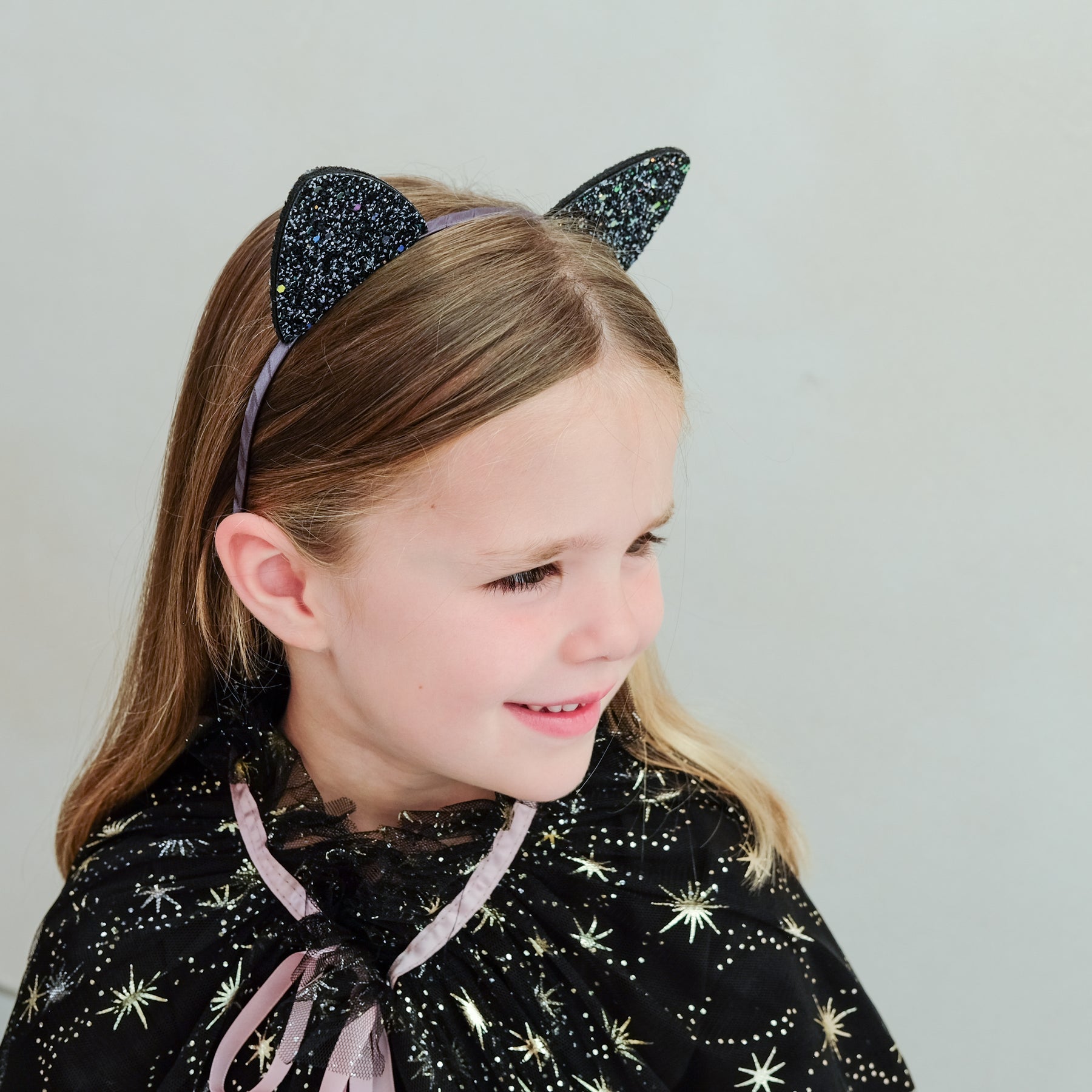 Spooky Glitter Cat Ears worn