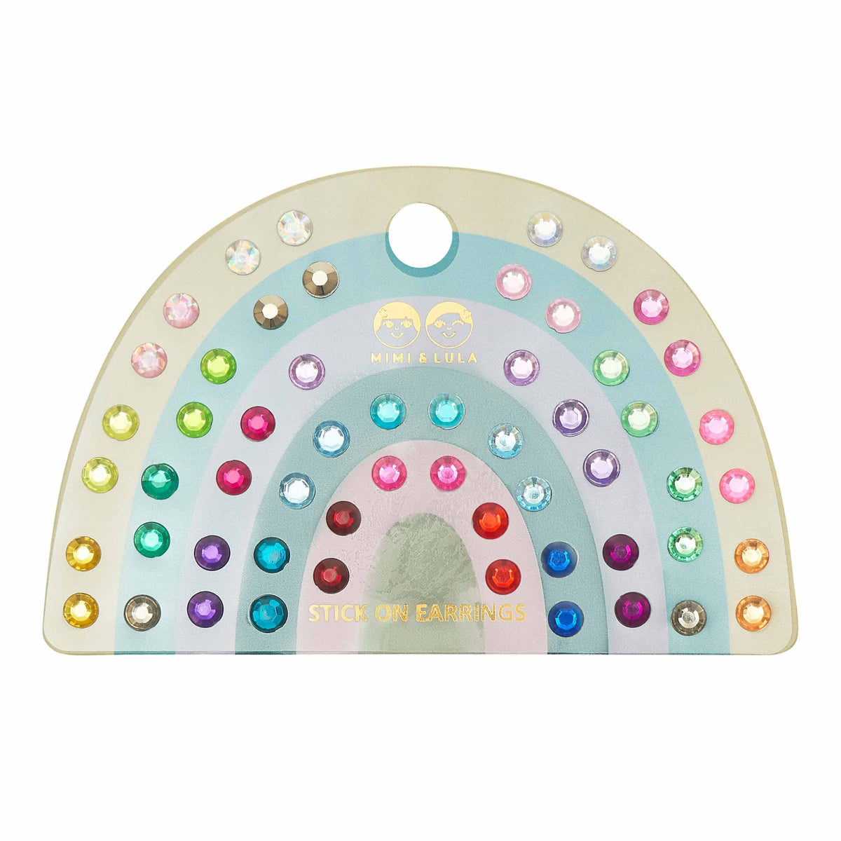 Bright gem stick on earrings rainbow pack