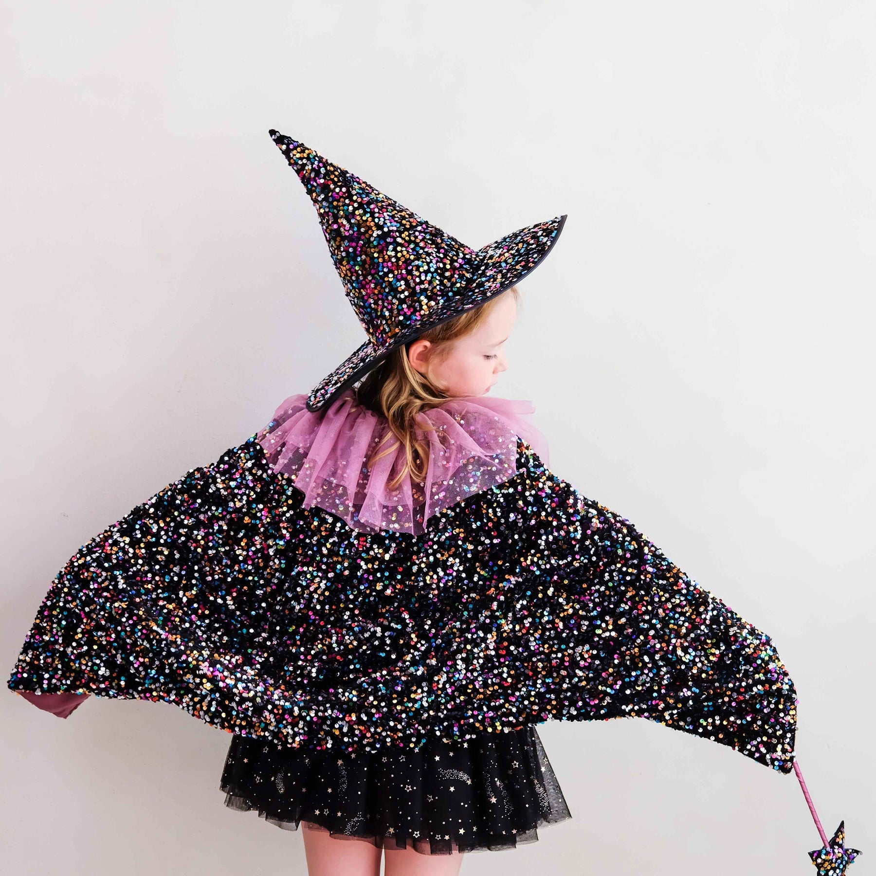 Dazzle Sequin Witch Hat worn