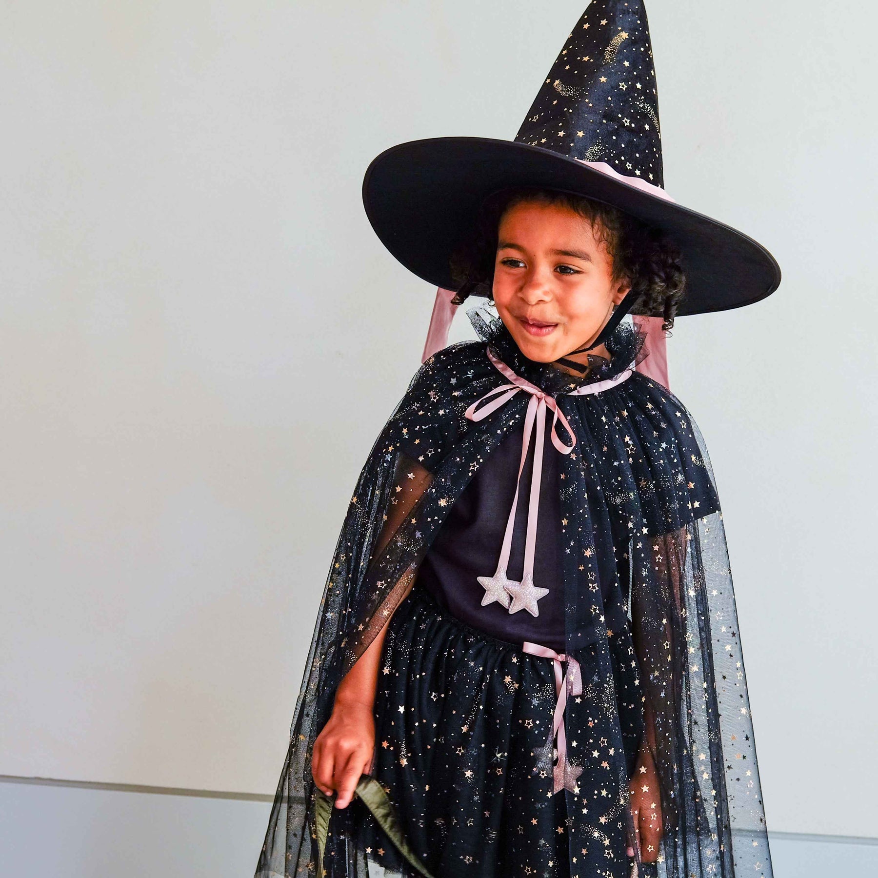 Ethel Tulle Witch Cape worn