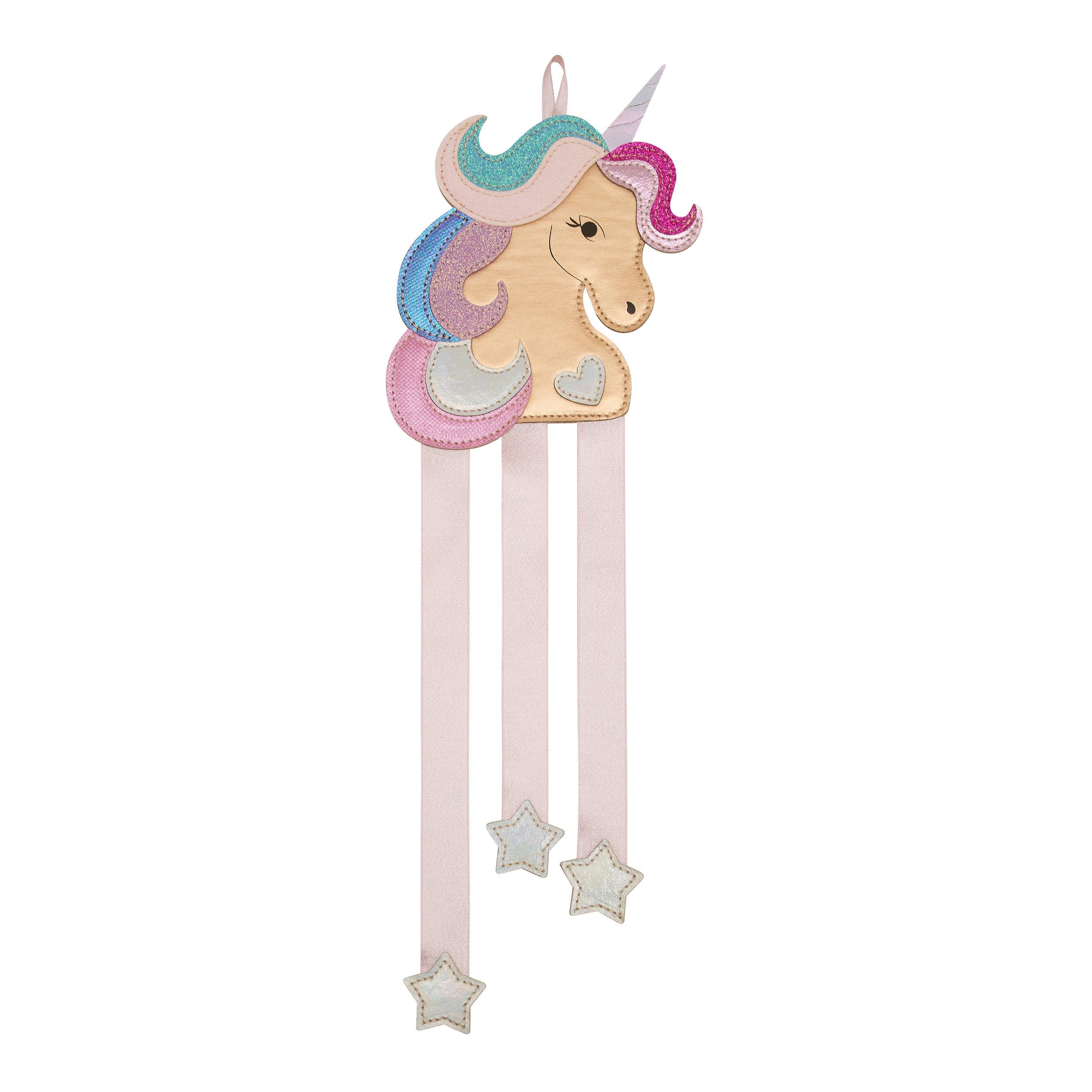 Unicorn Wall Hanger - glitter fabric unicorn hair clip holder