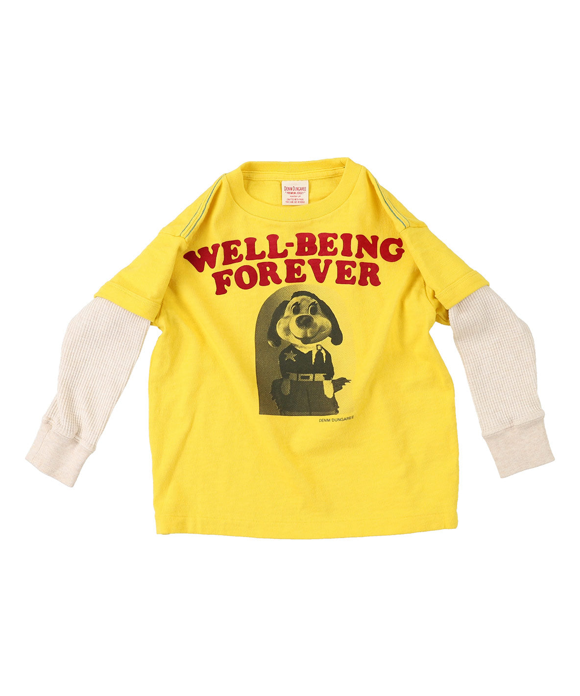 DENIM DUNGAREE FOREVER Layered L/S Tee - Yellow front