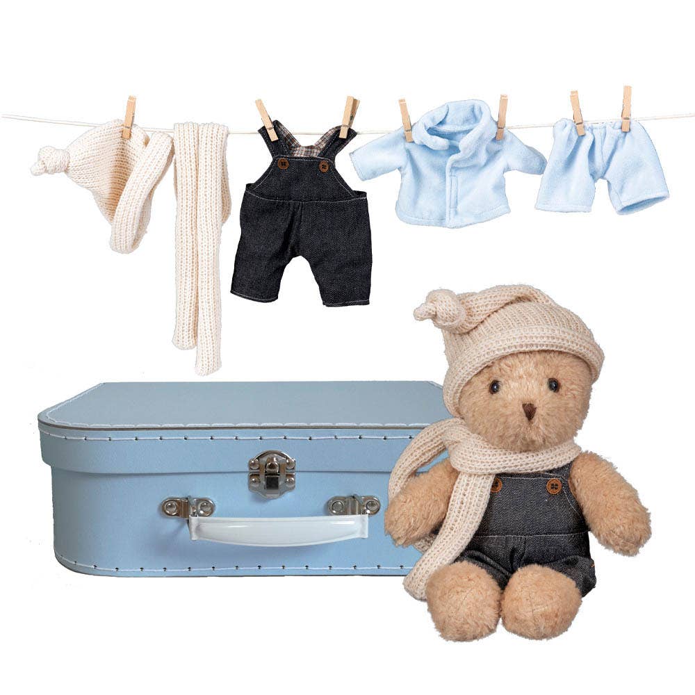 Morris With Clothes In A Case – Egmont dress-up teddy bear with blue suitcase