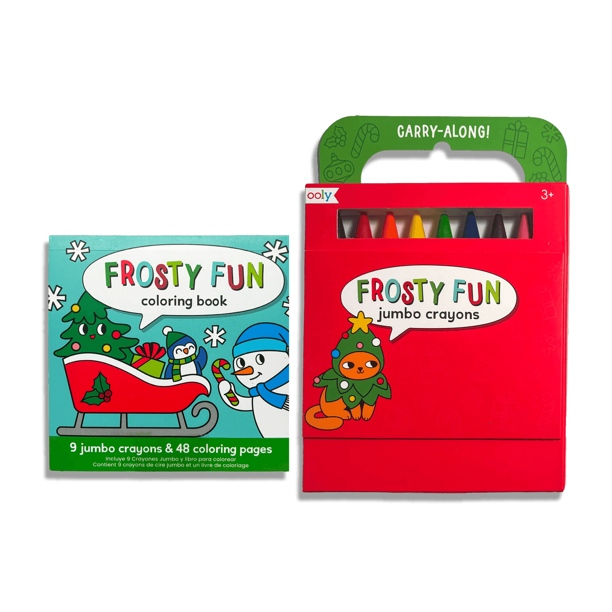 OOLY Carry-Along Coloring Book Set in Frosty Fun, travel coloring set with jumbo crayons – image 2 of 7