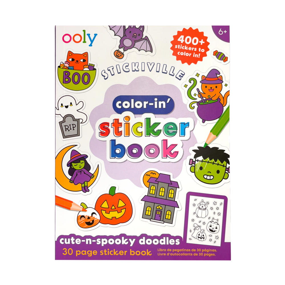 Stickiville Color-in' Sticker Book - Cute n Spooky Doodles - 30 Sheets