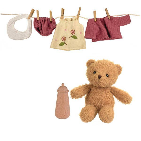Morrissette With Clothes In A Case – Egmont dress-up teddy bear with pink suitcase