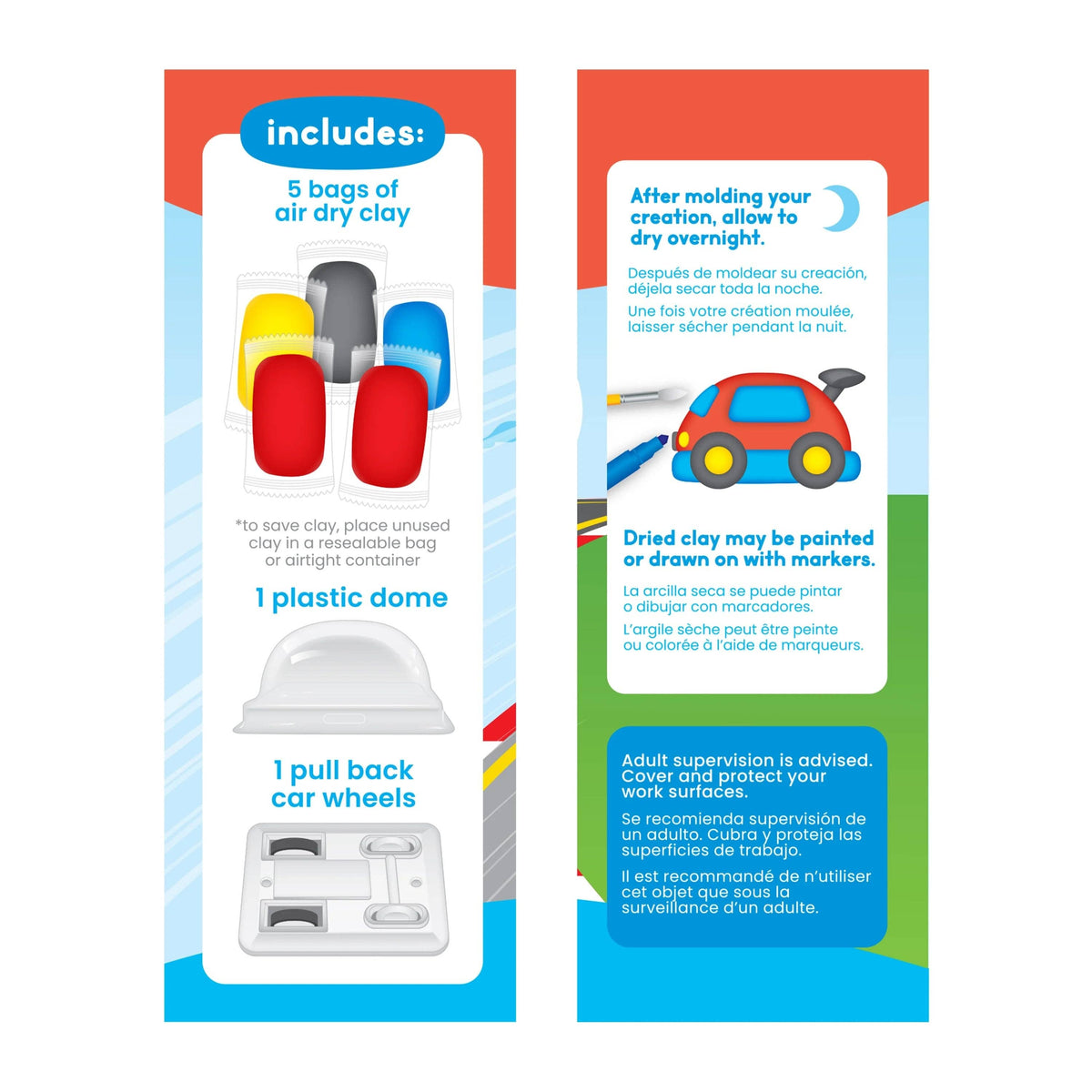 OOLY Creatibles Mini Air Dry Clay Car Kit in Zoomie Racecar, air dry clay pull-back racecar kit – image 5 of 7