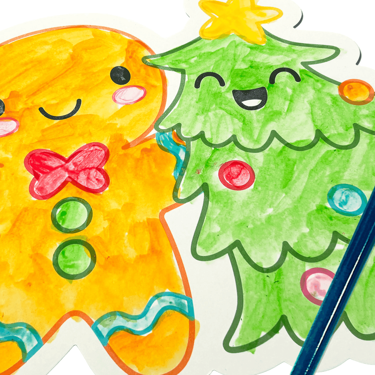 OOLY Playful Painters Watercolor Kit in Merry & Bright, holiday watercolor painting kit with 12 cards – image 4 of 7