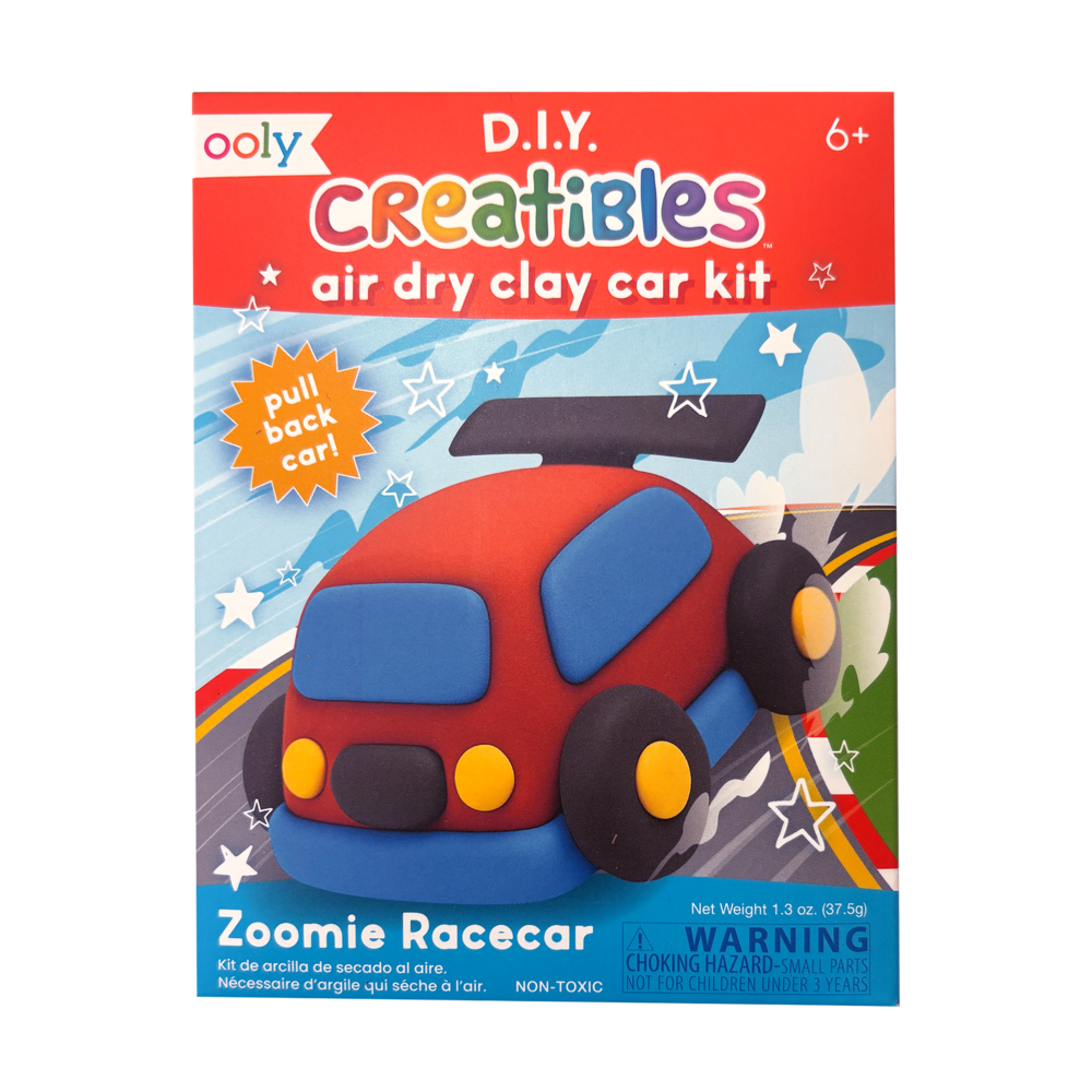 OOLY Creatibles Mini Air Dry Clay Car Kit in Zoomie Racecar, air dry clay pull-back racecar kit – image 6 of 7