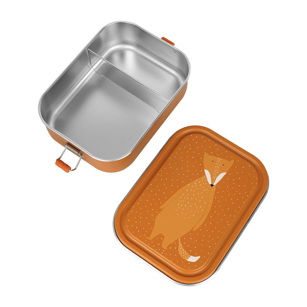 Trixie Large Stainless Steel Lunch Box - Mr. Fox open