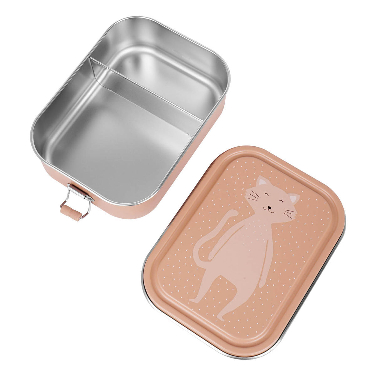Trixie Large Stainless Steel Lunch Box - Mrs. Cat open