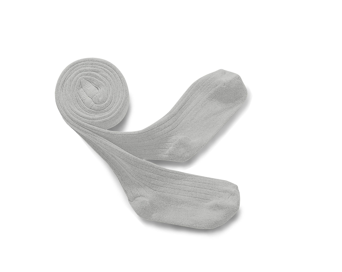 Collégien Louise Ribbed Tights – Gris Perle