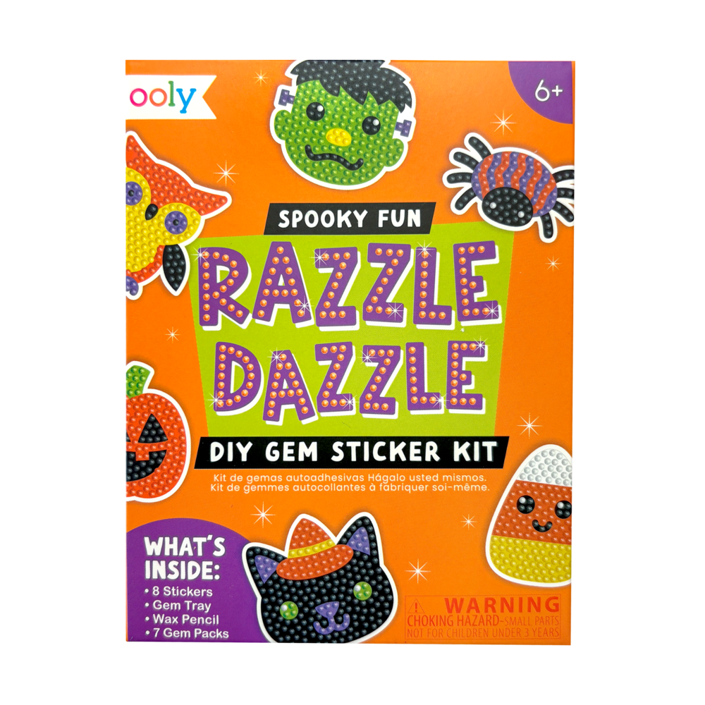 Ooly Mini Razzle Dazzle Gem Sticker Kit Spooky Fun - Kids Halloween Craft Kit packaging