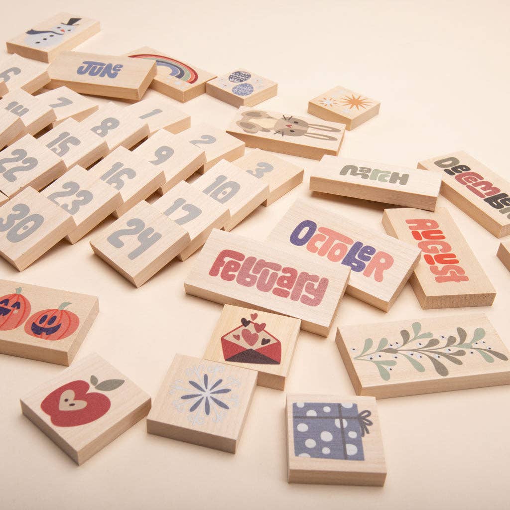 Rectangular month chips from the Uncle Goose Create a Calendar set