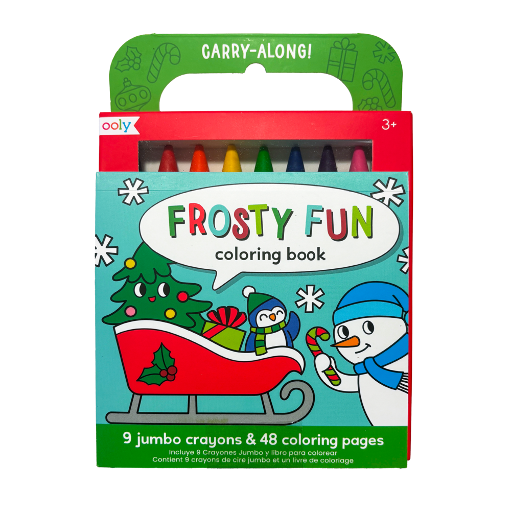 OOLY Carry-Along Coloring Book Set in Frosty Fun, travel coloring set with jumbo crayons – image 6 of 7