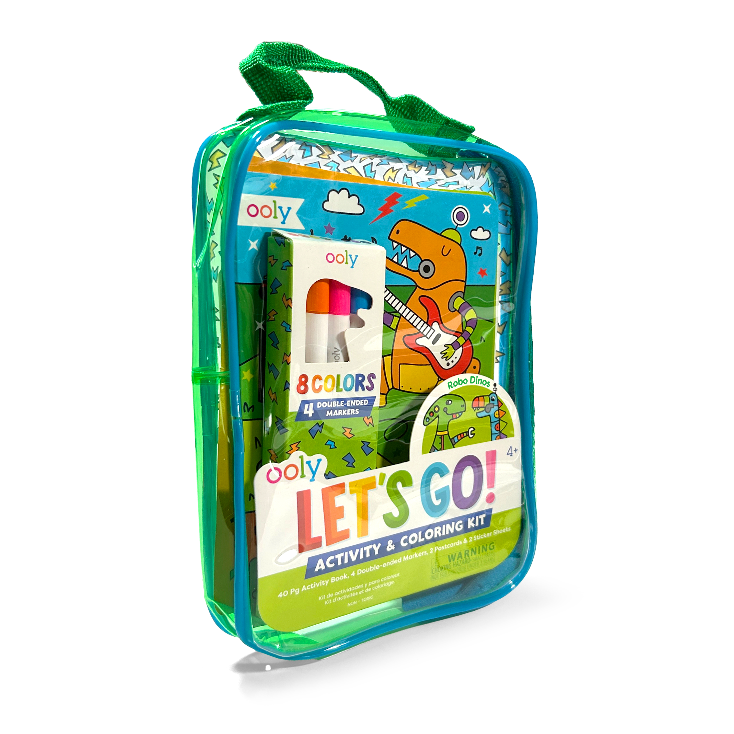 Let's Go! Activity & Coloring Kit - Robo Dinos