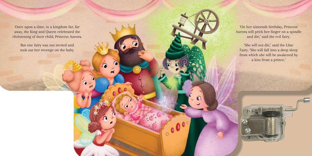 Sleeping Beauty: A Musical Book wind-up board book, Lake Press, image 2 of 6