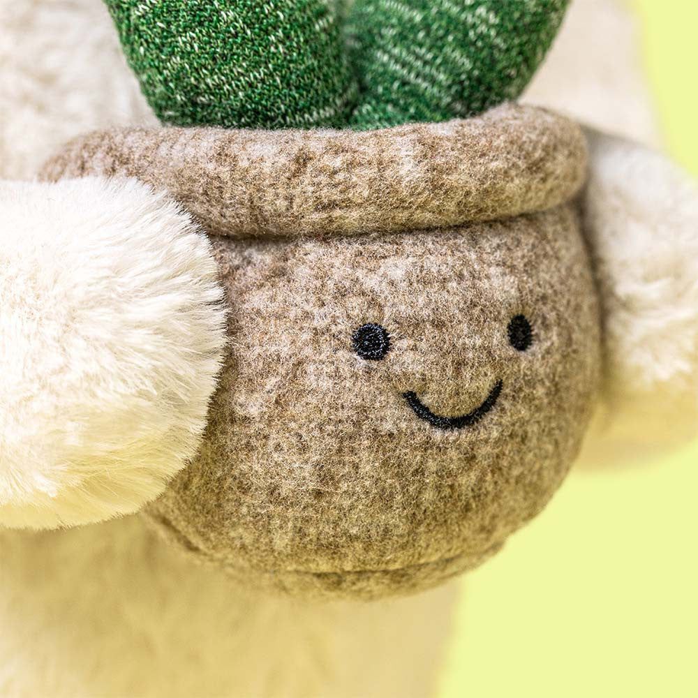 Jellycat Cream Bunny with Plant - detail 1