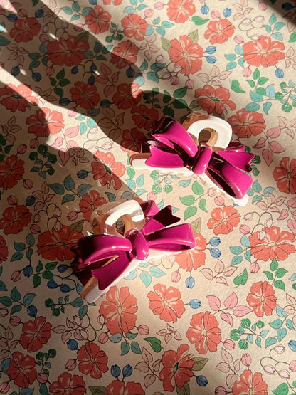 2 PACK BELIS BOW HAIR CLAW - sangria