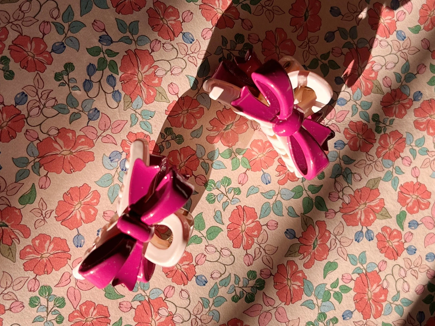 2 PACK BELIS BOW HAIR CLAW - sangria