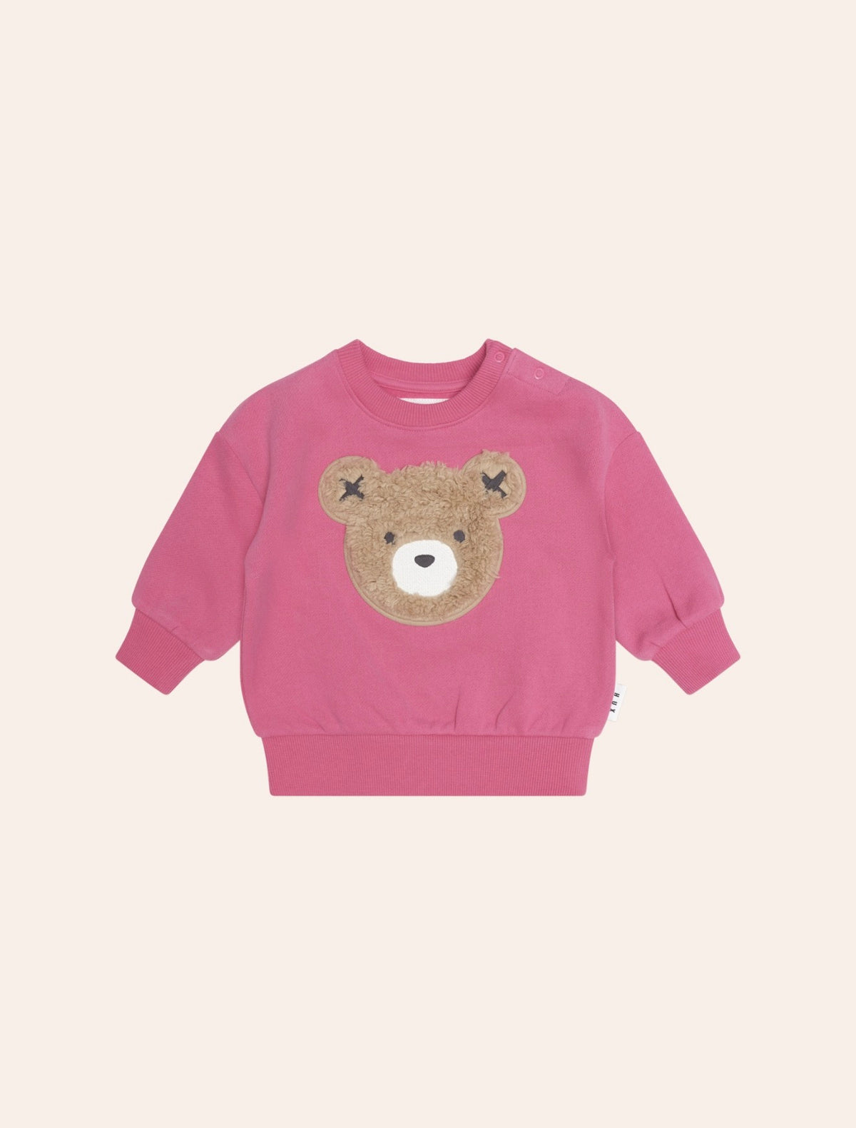 Furry Huxbear Sweatshirt – Dusty Berry – Huxbaby (front view)
