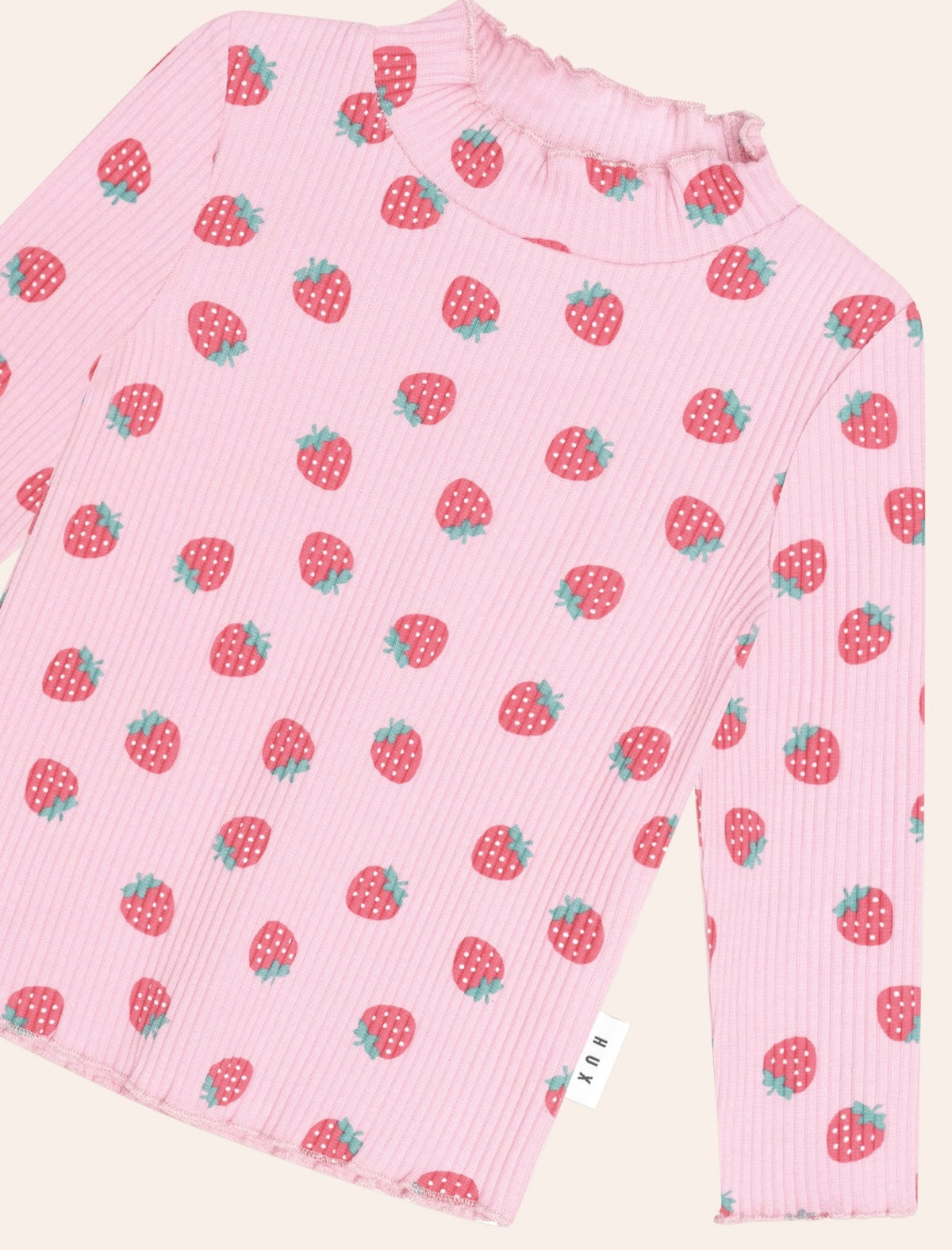 Strawberry Print Rib Skivvy – Strawberry Print – Huxbaby (back view)