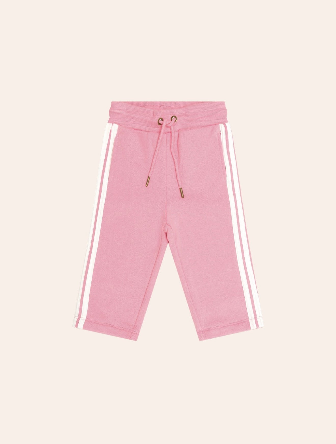 Side Stripe Trackpant – Flamingo – Huxbaby (front view)