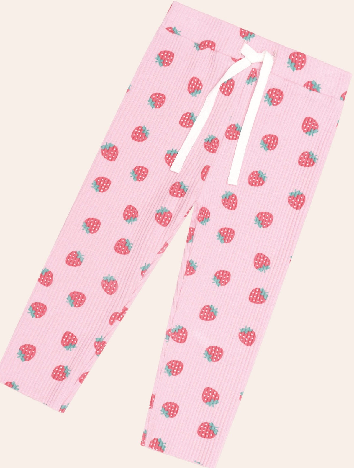 Strawberry Print Rib Legging – Strawberry Print – Huxbaby