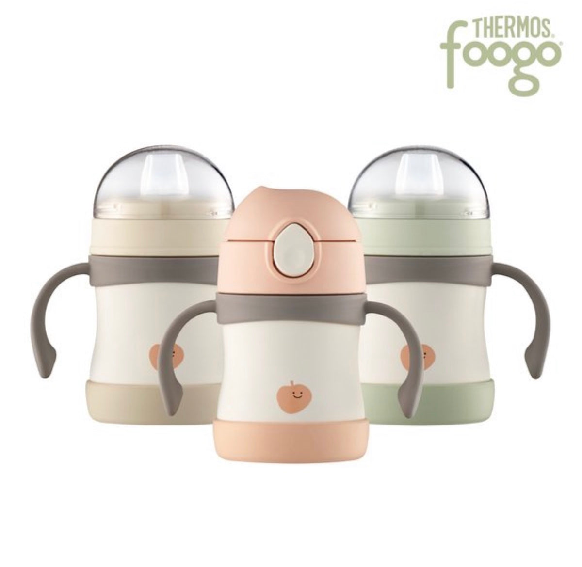 Thermos Foogo Premium 2-Way Baby Bottle 200ml in Neutral Pink, insulated stainless steel