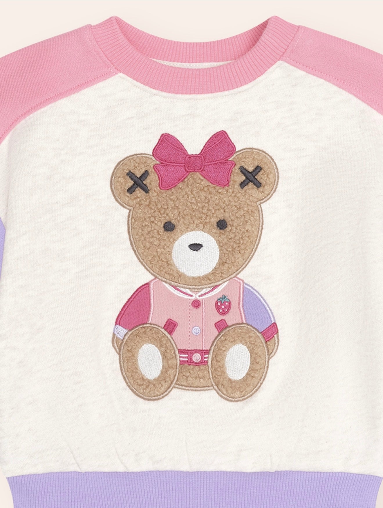 Colour Block Sitting Huxette Sweatshirt – Multi – Huxbaby (detail view)
