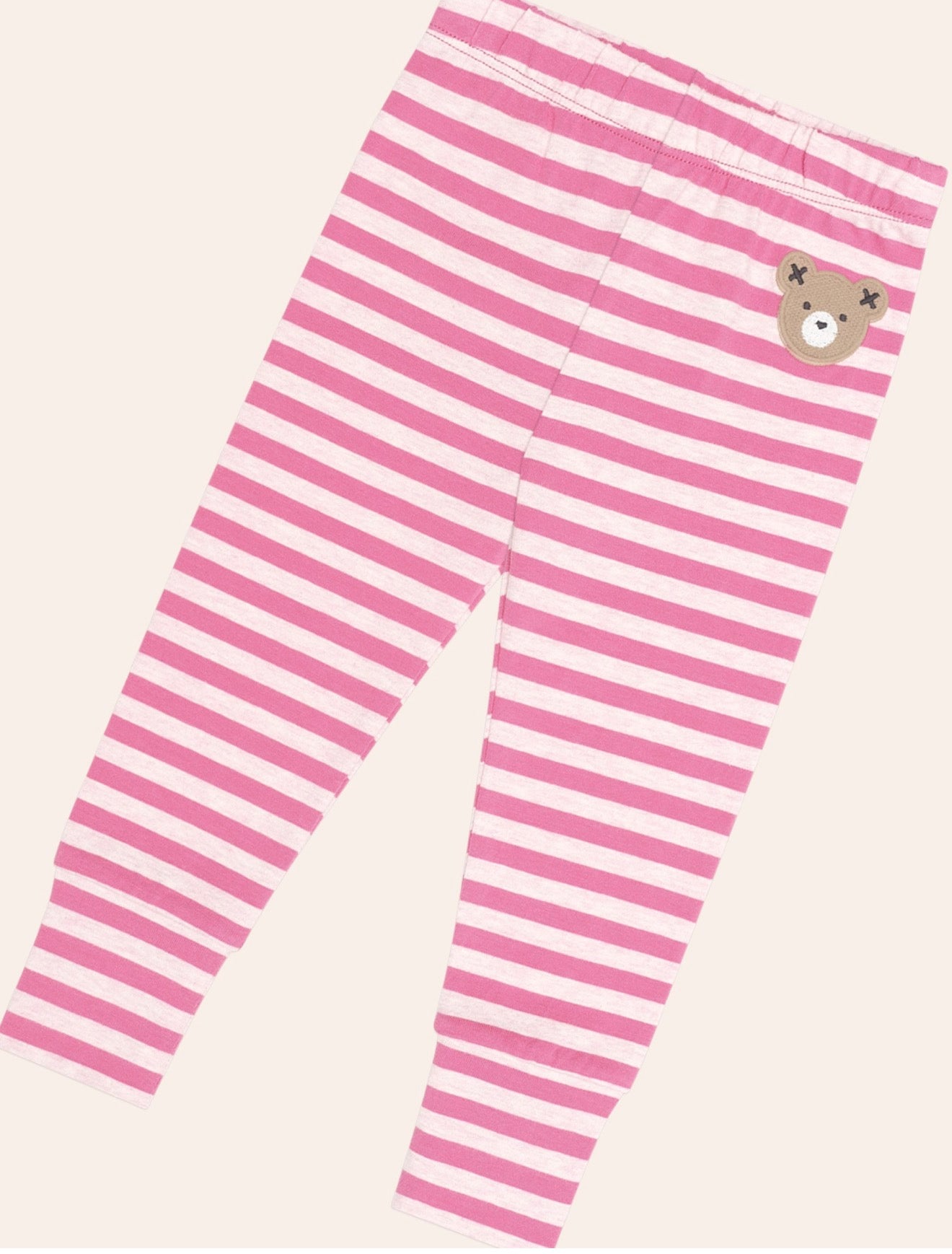 Berry Stripe Hux Legging – Dusty Berry/Pink Marle – Huxbaby (detail view)