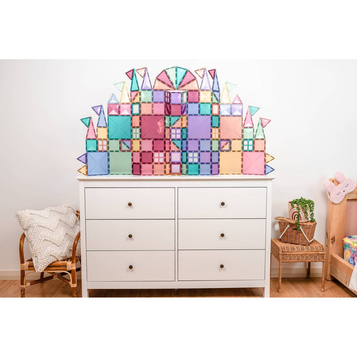 CONNETIX Pastel Creative Pack 120 Piece Magnetic Tiles (image 3)