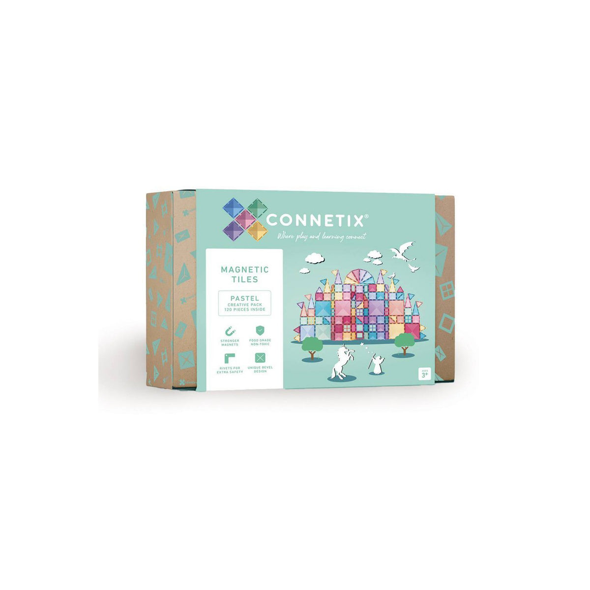 CONNETIX Pastel Creative Pack 120 Piece Magnetic Tiles